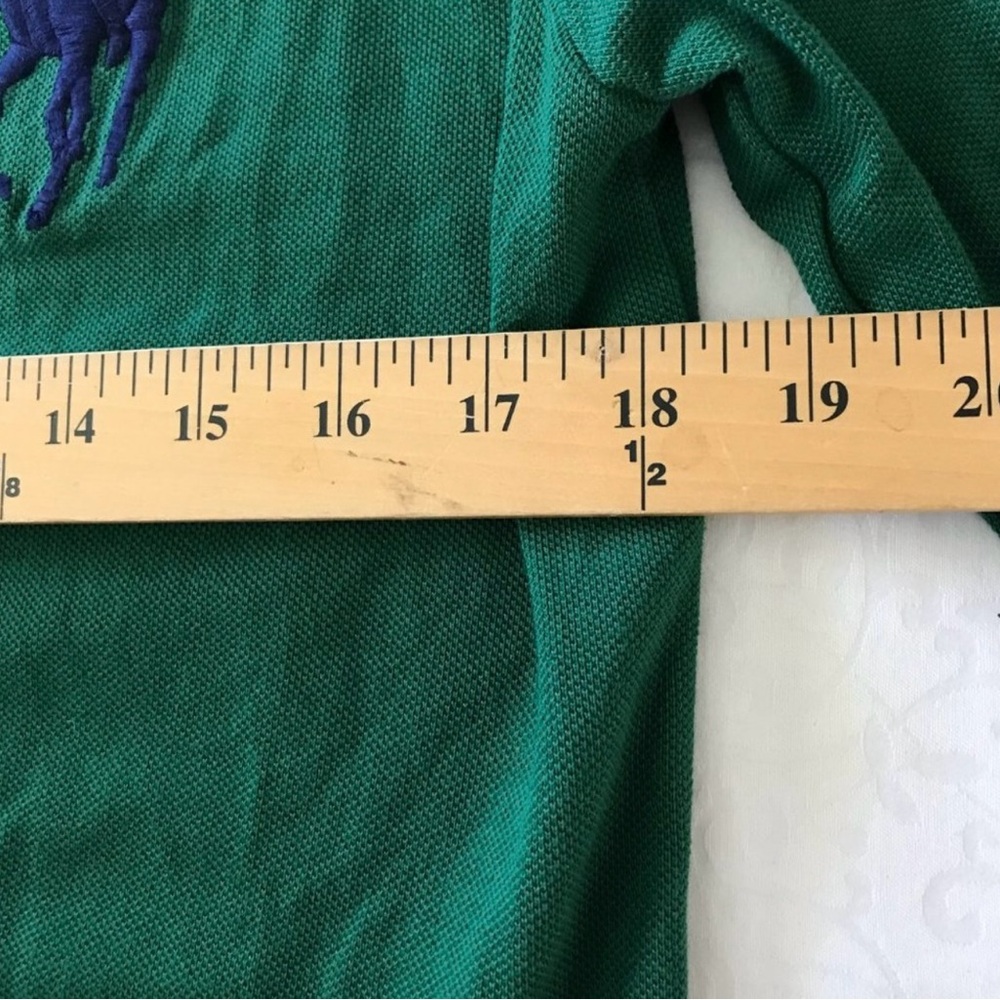 Green Polo Long Sleeve Shirt with Embroidered Logo - Picture 3 of 4